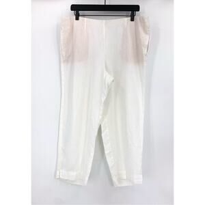 J. JILL Pure Jill Linen Crop Pants White M Missy (XL/XXL?)